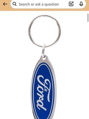 Ford Oval Key Ring in Blue and Silver
